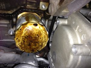 Image of a leaking oil pump, which can led to engine failure